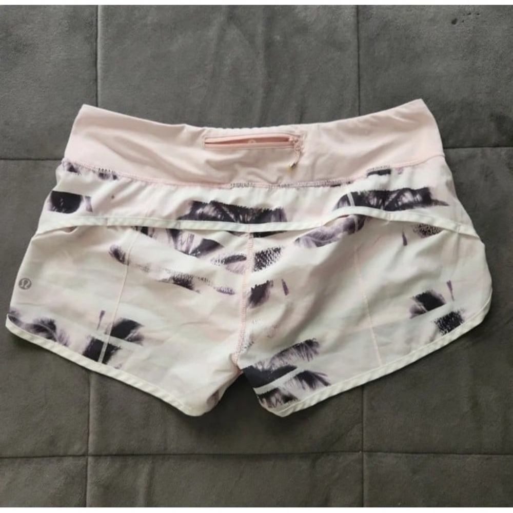 Lululemon Speed Short Parallel Stripe Pink Shell Running Shorts Size 8 - Picture 5 of 7